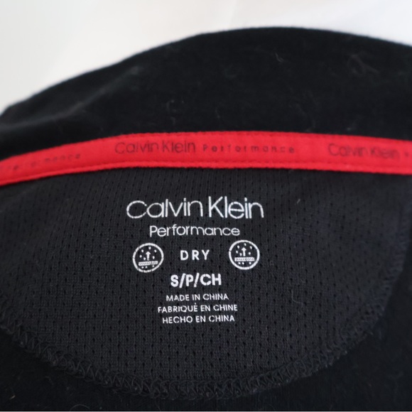 Calvin Klein Performance Black Long Sleeve Top with Logo on arm & side with Hood - Picture 6 of 8